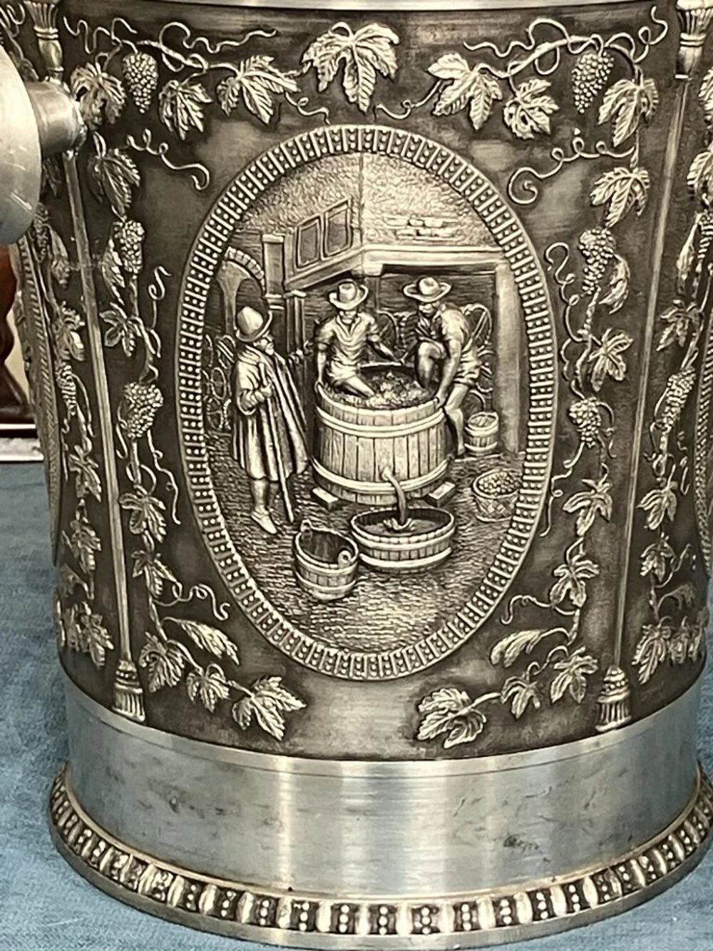 Artina SKS Carved Pewter Champagne Ice Bucket Weinlese – USED, Good Condition